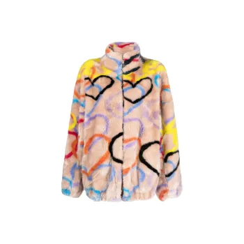PHILIPP PLEIN Heart print High neck Coat