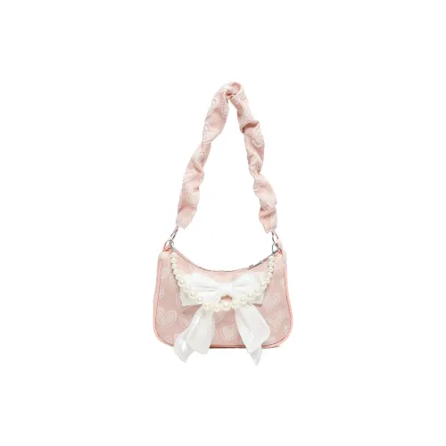 LOUIS ROYALN PU Underarm Shoulder Bag Women's White/Black/Pink