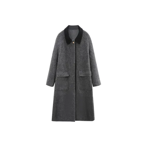 A Paradise For Awakening Coats Women's Black Gray Color
