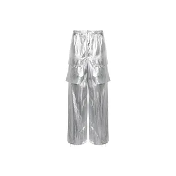 MM6 Maison Margiela Drawstring fastening Metallic Trousers