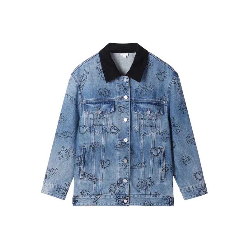 Miss Sixty Denim Jacket Women's Medium Blue-0