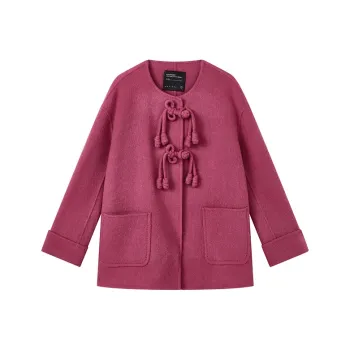 Yu Qianwen Coats Women's Garnet Red