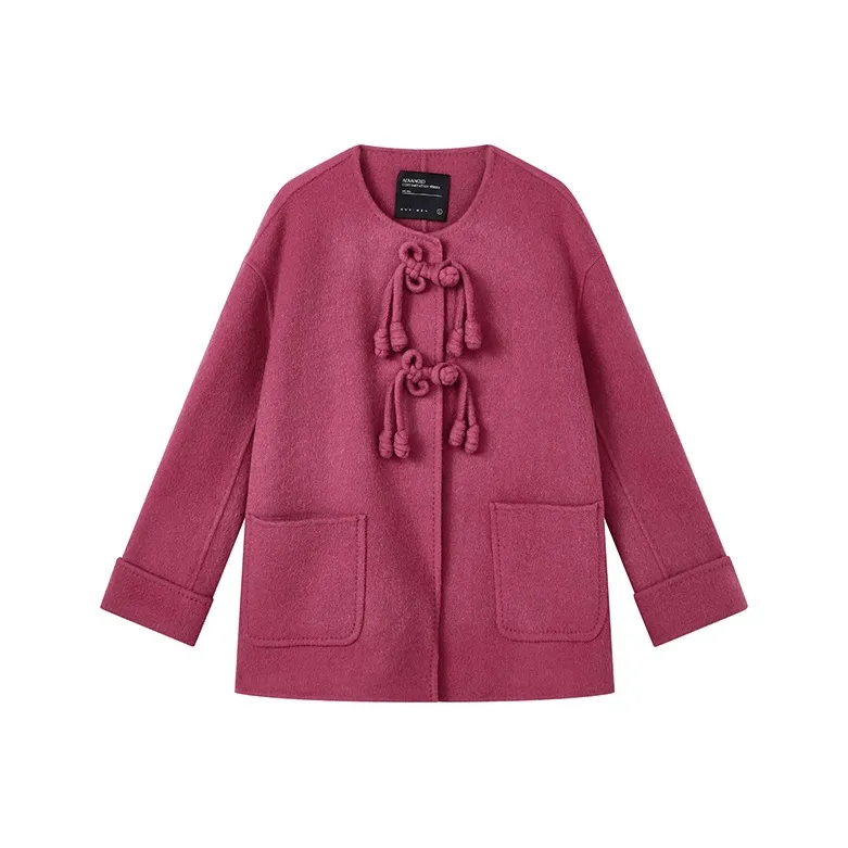Yu Qianwen Coats Women's Garnet Red-0