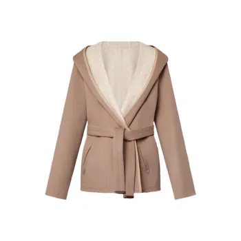 LOUIS VUITTON Reversible Signature Short Hooded Wrap Coat