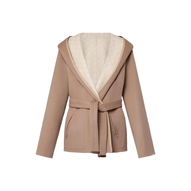 LOUIS VUITTON Reversible Signature Short Hooded Wrap Coat-0