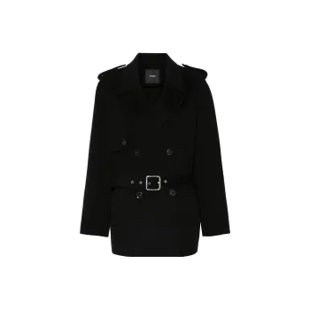 PINKO Double Breasted Belted Short Coat