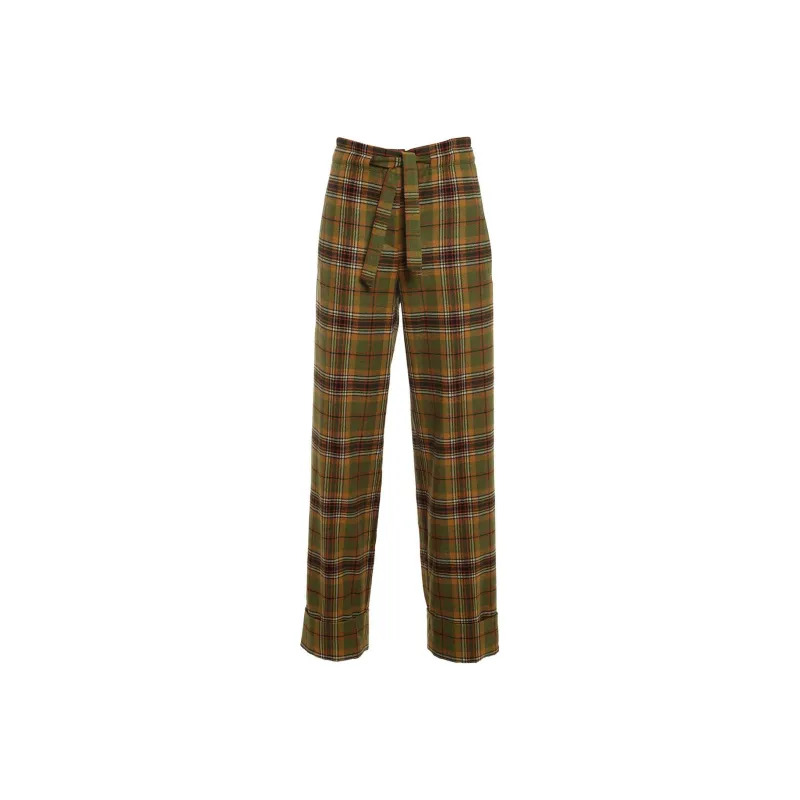 ALBERTA FERRETTI Tartan Print Toursers-0