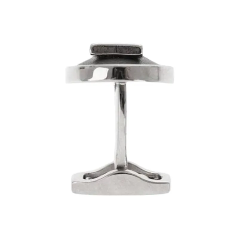 FERRAGAMO Leather, Brass Cufflinks Men's Black-2