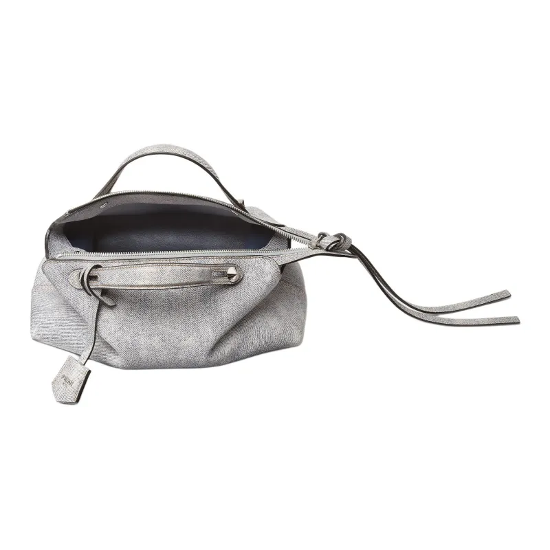 FENDI By The Way Series Leather Handbag Medium Size Women's Gray-4