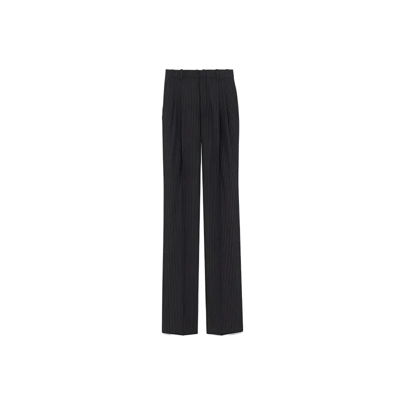 SAINT LAURENT Striped Wide Leg Trousers-0