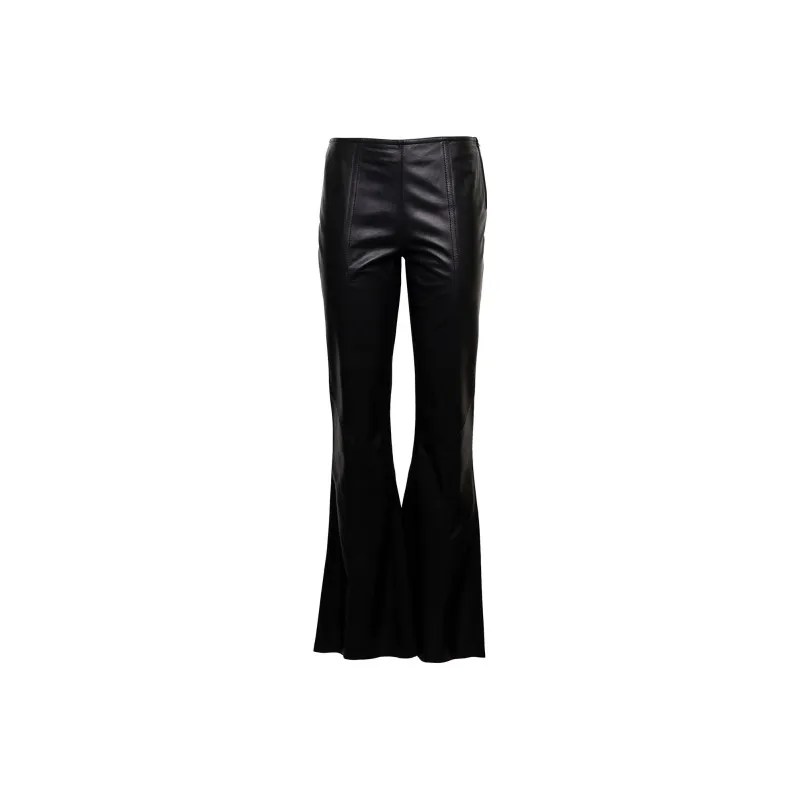 ALBERTA FERRETTI Flared leg Leather Trousers-0
