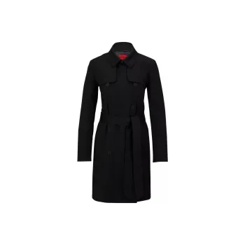 HUGO BOSS Trench Coats Women's Black