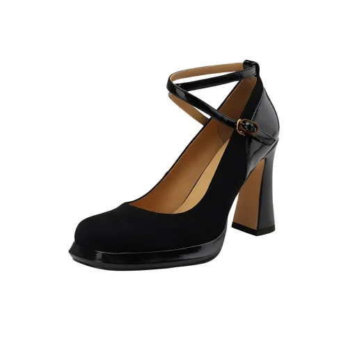 LXVB High Heels Women's Black/Light Brown