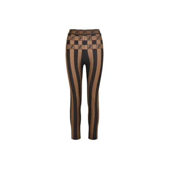 FENDI Leggings Women's Brown Black