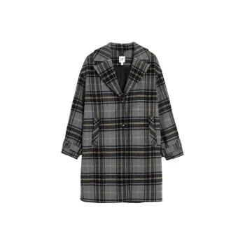 GAP Coats Women's Gray Plaid