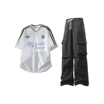 OGEK Casual Sportswear Unisex White+Black Pants