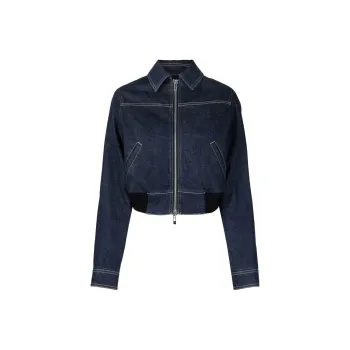 Alaia Zipped Cropped Denim Jacket