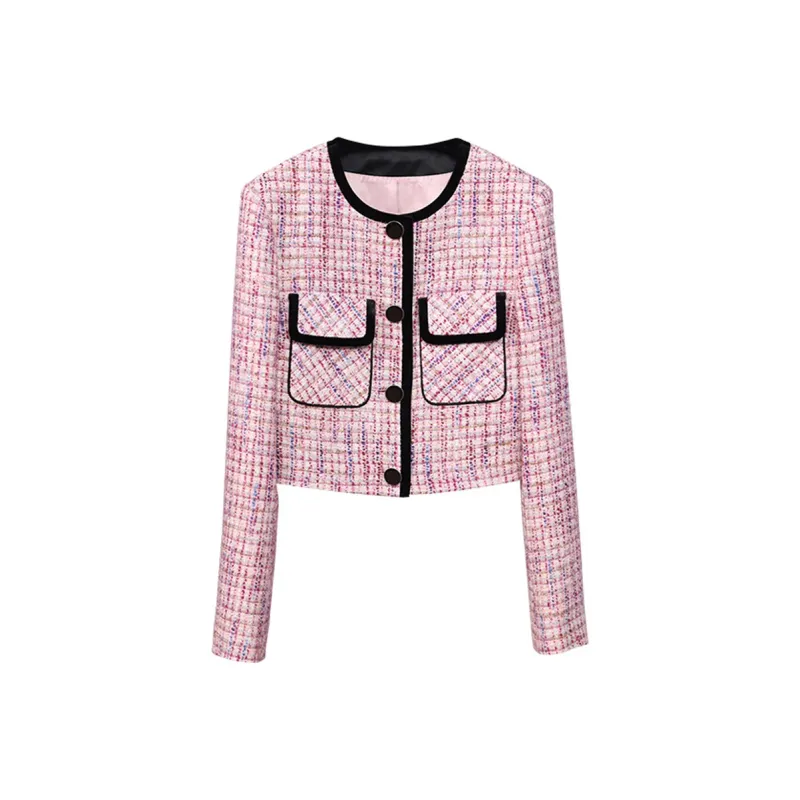 NancyCavally Cropped Coats Women's Pink-0