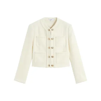 Bebe SS24 Cropped Coats Women's Raw White
