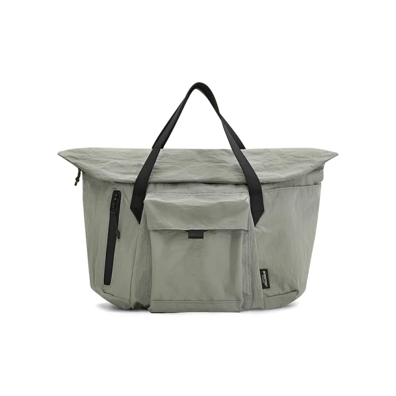 MYEDITION One Shoulder Handbag, Crossbody Bag, Messenger Bag Fabric Dark Gray/Gray Green Unisex-8