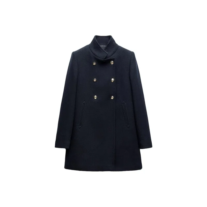 ZARA Coats Women's Blue-0