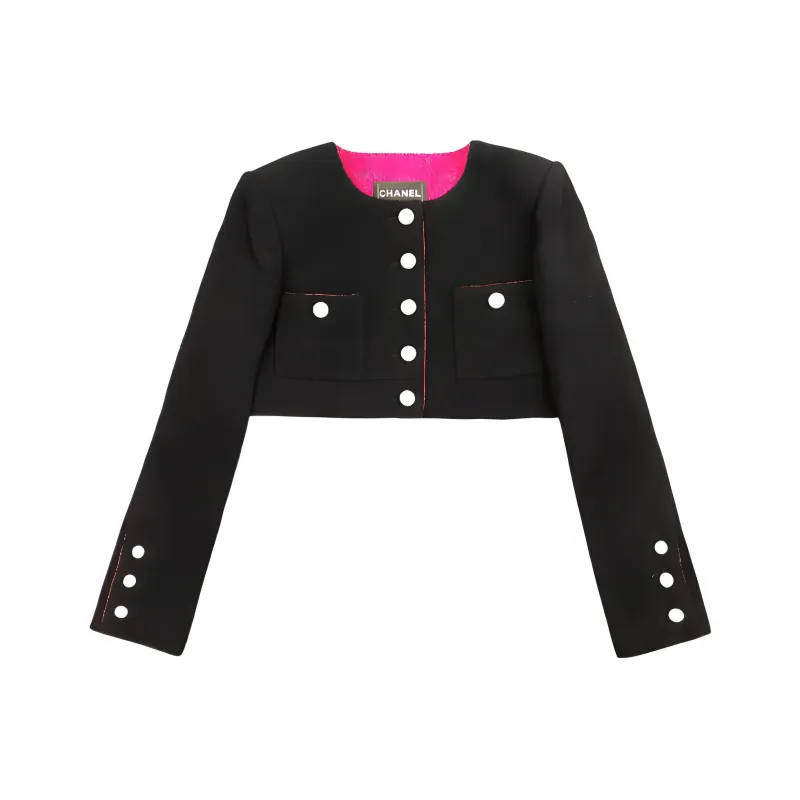 CHANEL Cropped Coats Women's Black-0