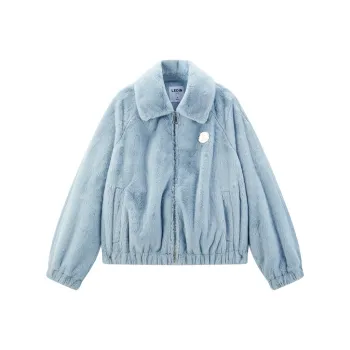 LEDIN Cropped Coats Women's Cool Blue