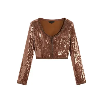 Bebe FW24 Cropped Coats Women's Coffee