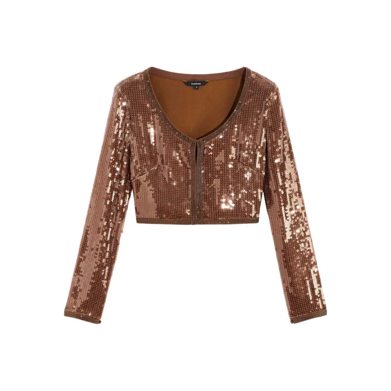Bebe FW24 Cropped Coats Women's Coffee-0