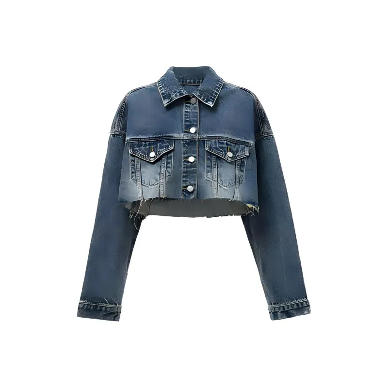 ELOF Denim Jackets Women's Dark Blue-0