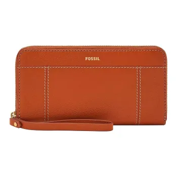 FOSSIL Leather Wallet Women's Red Brown