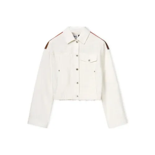 LOEWE Palm Cropped Denim Jacket 'White'