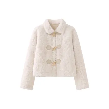 PAIN OR PLEASURE Cropped Coats Women's Ecru
