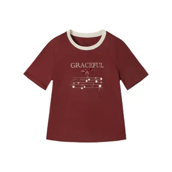 XIANGYING T Shirts Women's Red