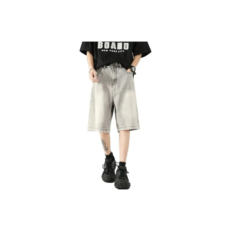 OPMO Denim Shorts Unisex Gray[No Belt]-0