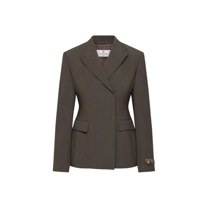 ARITZIA FW24 Babaton Intelligence Blazer Business Suit Women's Heather Rich Mocha Brown/Khaki-0