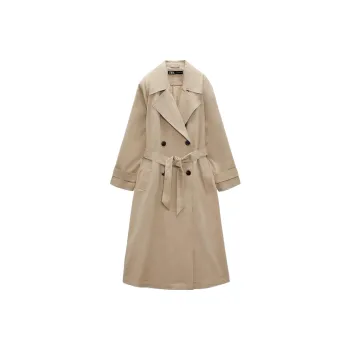 ZARA Trench Coats Women's Beige