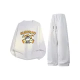 Light Heather Gray Crew Neck Sweatshirt+Light Heather Gray Pants