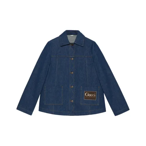 GUCCI Denim Jackets Women's Dark Blue