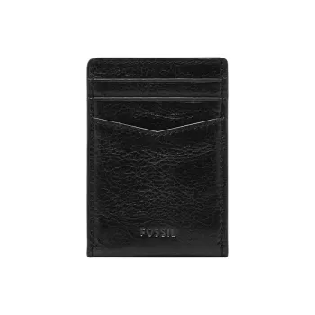 FOSSIL Leather Card Holder Women's Black