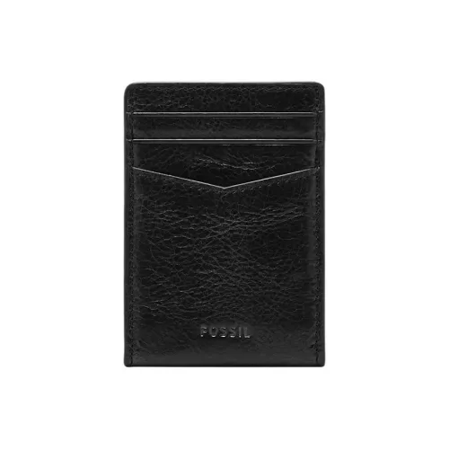 FOSSIL Leather Card Holder Women's Black