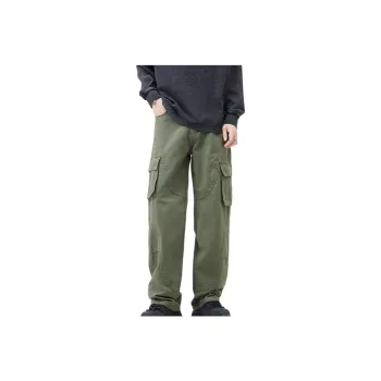 YINLEI Casual Pants Unisex Army Green