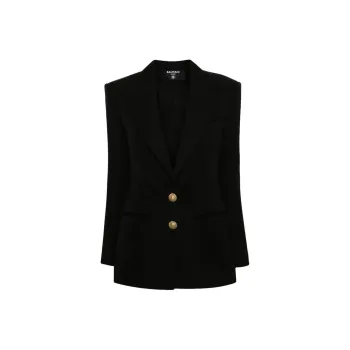 BALMAIN Single breasted Virgin Wool Blazer