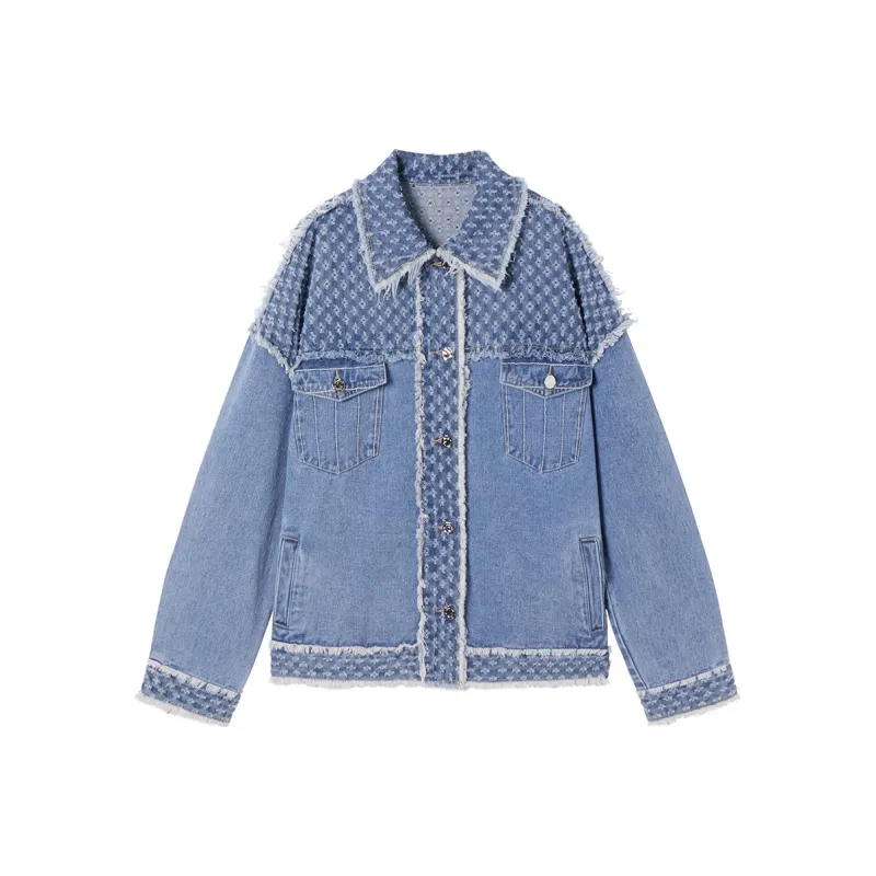 SEENFAAN Denim Jackets Unisex Denim Blue-0