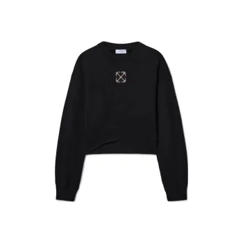 OFF WHITE Logo Embellished Cropped Sweatshirt