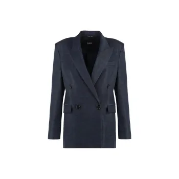 HUGO BOSS Double Breasted Regular Fit Long Length Jacket