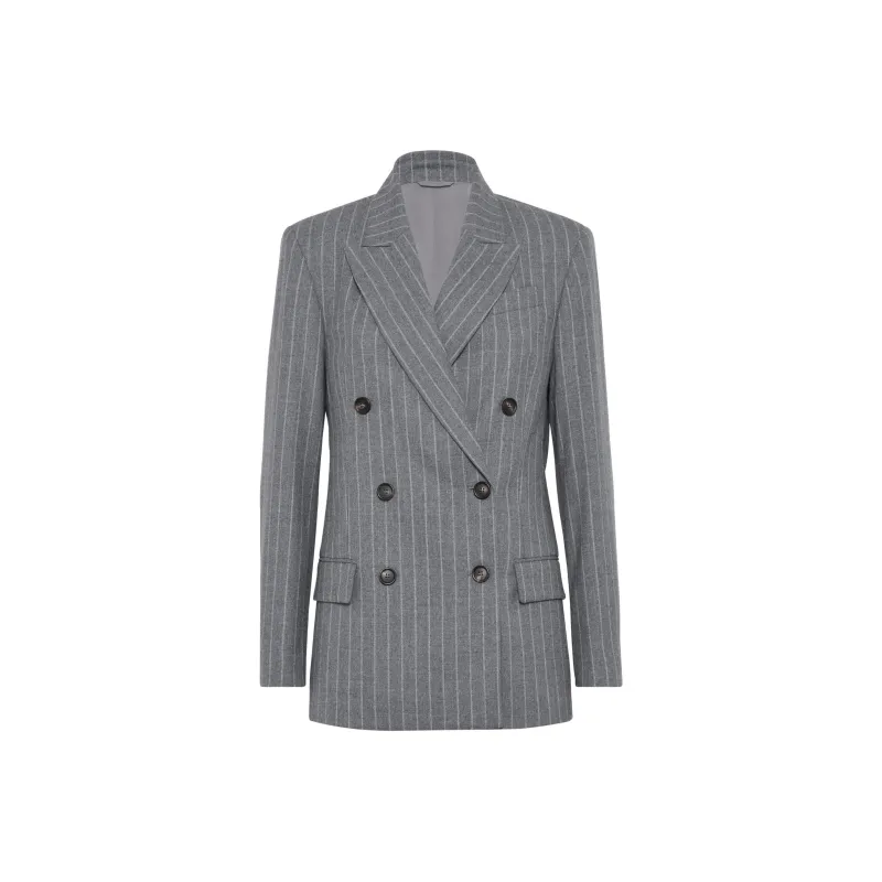 Brunello Cucinelli Pinstripe Double breasted Blazer-0