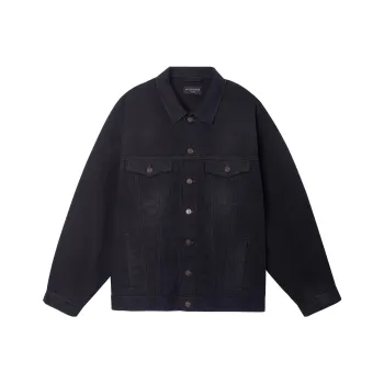 Balenciaga Political Campaign Oversized Denim Jacket Black