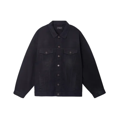Balenciaga Political Campaign Oversized Denim Jacket Black