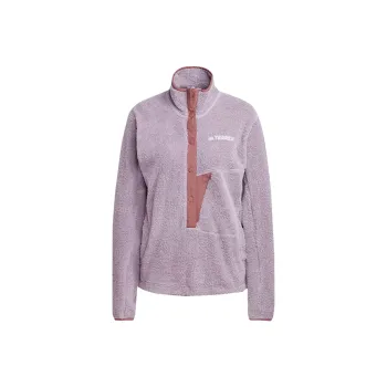Adidas Terrex Xploric High-Pile-Fleece Pullover Velvet-feel Coat Women's Purple